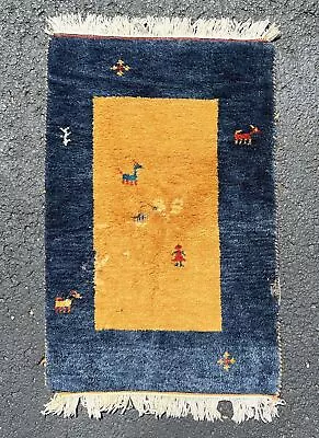 $155.18 • Buy 2’ X 3' Gabbeh Oriental Rug Hand Made 100% Wool Vegetable Dye VTG