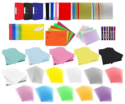 A4 A5 Document Wallet Lever Arch File Display Folder Clipbar Stationery Sets • £6.39