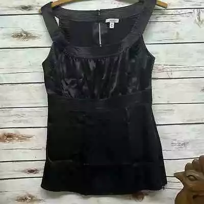$14 • Buy Cache Black XS Cami Camisole Zip Side Back Buttons Dressy Sleeveless Tank Top