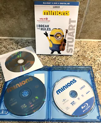 MINIONS Blu-Ray + DVD  Includes 3 Mini Movies  Ships Free Same Day With Tracking • $6.65