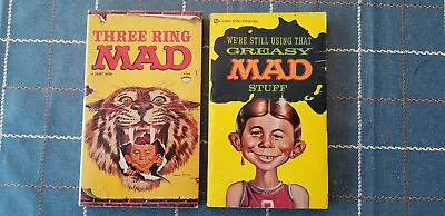 Mad Magazine Lot ~~  2 Pb Books~ Three Ring  Mad + Greasy Mad Stuff - Scarce! • $7.99