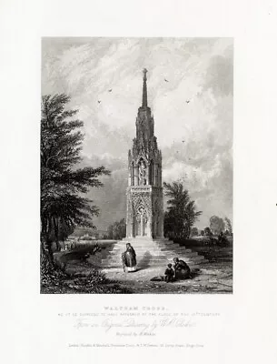 Antique Print-WALTHAM CROSS-HERTFORDSHIRE-ENGLAND-Winkles-1836 • £39