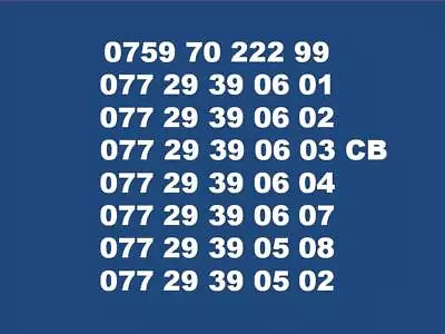 £2.99 • Buy New O2 UK GOLD VIP BUSINESS NICE EASY MOBILE PHONE NUMBER SIM CARD Number Ee 02