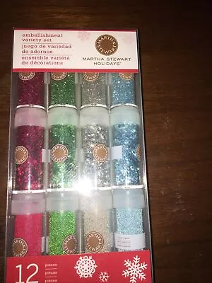 New Martha Stewart Holidays Embellishment Variety Set Glitter Tinsel Microbeads • $11.25