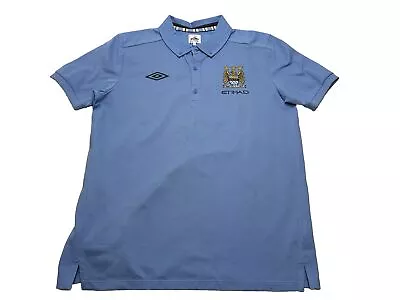 Men's Umbro Manchester City Football Club Match Media Polo Short Sleeve Large • $39.99