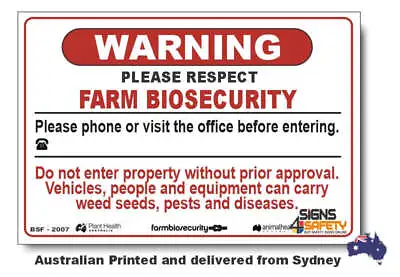 Warning - Please Phone Office - Farm Biosecurity Sign • $319.99