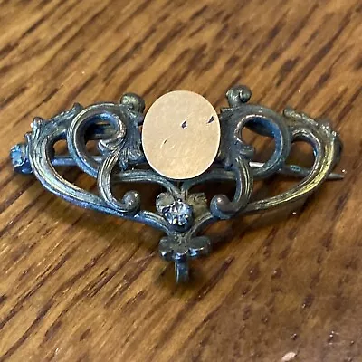 Antique 19th Century Gold Filled Brooch Watch Fob Holder Pin Unique Mono E 30 • $19.99