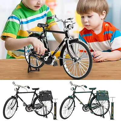 1:10 Scale Mini Bicycle Model Kit Miniature Retro Bicycle Alloy Bicycle Toy • £13.99