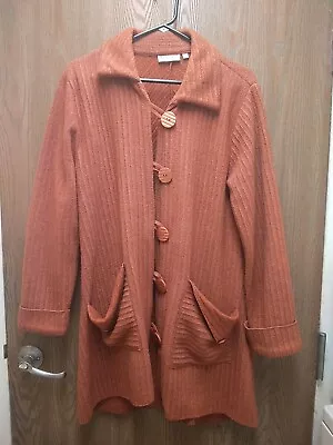 Habitat Clothing For Women Orange/Rust Jacket Size Small Pockets Large Buttons  • $30