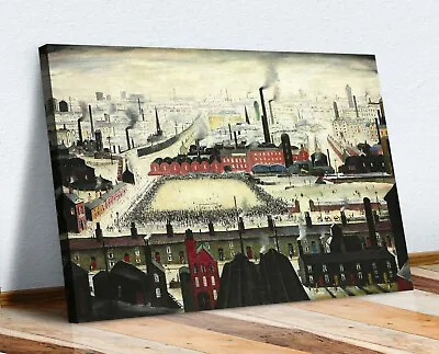 £64.99 • Buy The Football Match CANVAS WALL ART PRINT ARTWORK PAINTING FRAMED LS Lowry Style