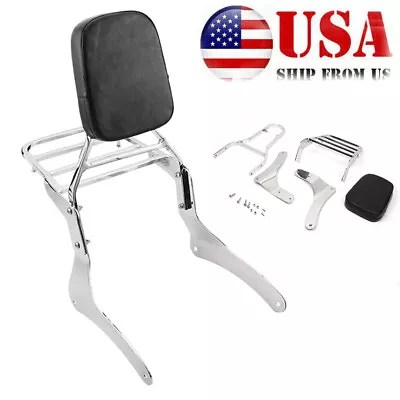 Backrest Sissy Bar & Luggage Rack Pad For Kawasaki Vulcan 900 VN900 1996-2018 US • $88.24