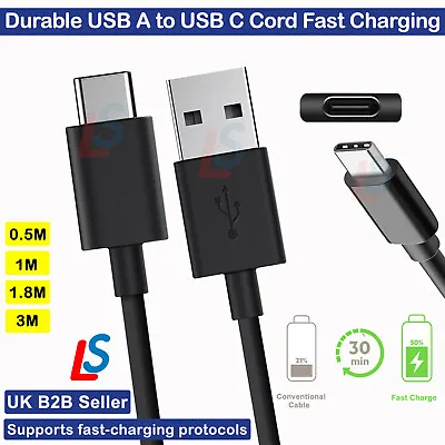 £3.48 • Buy Fast Charger For Samsung Galaxy Samsung A71 A51 A41 USB C Data Charging Cable