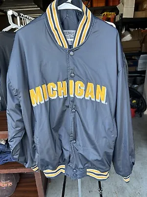 Men’s Vintage Steve & Barry’s Michigan Wolverines Bomber Jacket Size XXL • $39.99