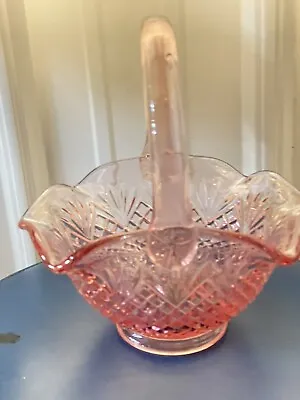 70’s Pink Pineapple Glass Basket • $20