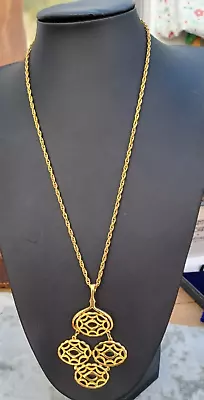 Gold Plated Chain Necklace Pendant  Excellent  Chunky Statement Jewellery #96 • £10.99