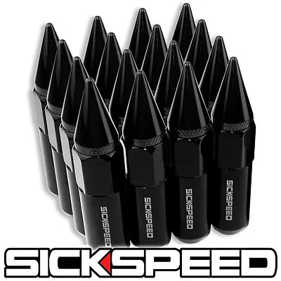 Sickspeed 16 Pc Black Spiked Aluminum 60mm  Lug Nuts Wheels/rims 12x1.5 L16 • $44.10