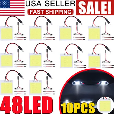 10X COB 48SMD White LED Light Panel Festoon T10 BA9S Car Interior Dome Map Bulbs • $10.40