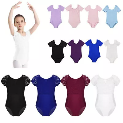 £6.99 • Buy Girls Short Sleeve Ballet Dance Gymnastics Leotard Athletic Unitard Costume