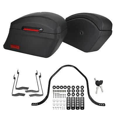 Saddlebags Hard Bag & Heavy Duty Mounting Kit For Honda Shadow 400 750 Vtx1800 U • $330.89