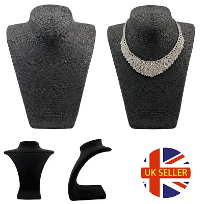 Mannequin Bust Jewelry Necklace Pendant Model Stand Display Rack Holder Black • £9.95