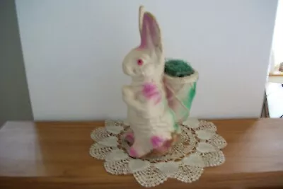 Vintage Paper Mach Easter Bunny Candy Container • $25