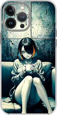 Sad Emo Waifu Girl Coffee Mood Vibes Case Cover Silicone / Shockproof / MagSafe • £11.12