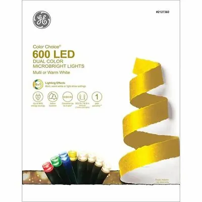 GE Color Choice 600-Ct 124 Ft Color Changing MicroBright LED Light 8 Function • $53.99