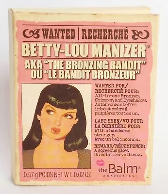 The Balm Cosmetics BETTY-LOU MANIZER Bandit Bronzer Eyeshadow .02 Oz/.57g New • $11.30