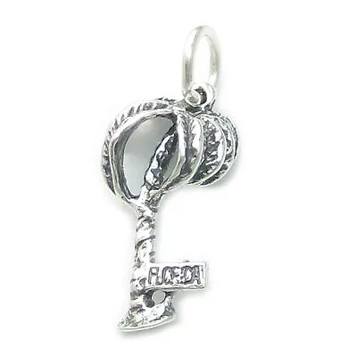 Palm Tree Sterling Silver Charm .925 X 1 Palms Trees Holiday Charms • £9.75