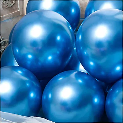 $20.37 • Buy 12  10 5 100CHROME BALLOONS METALLIC LATEX PEARL Helium Baloon Birthday Party Uk