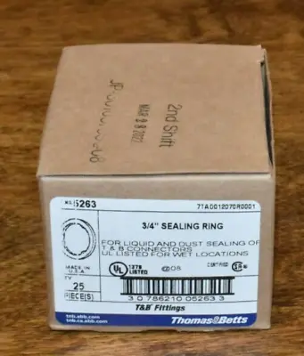 Brand New In Box 25 Thomas & Betts 5263 3/4  Sealing Rings • $26.99