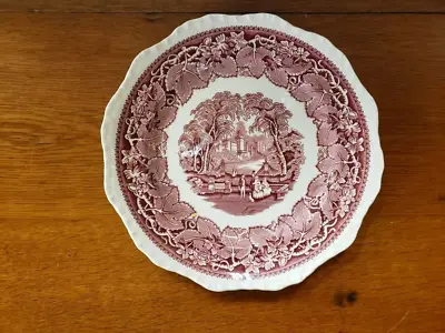 Vintage Mason's Vista Cranberry & White Transferware Dinner Plate England • $25