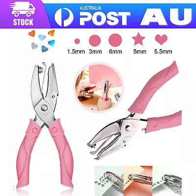 Circle/Heart/Star Shaped Metal Hole Punch Pliers Soft Grip Paper Hand Puncher A • $6.89