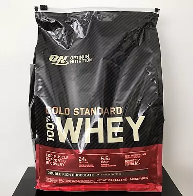 New 10lb Optimum Nutrition Gold Standard 100% Whey Protein Double Rich Chocolate • $124.95