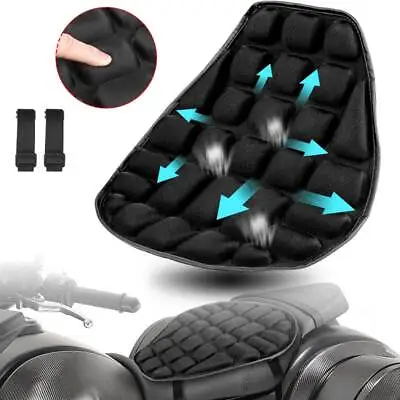 1 Motorcycle Gel Seat Cushion Comfort Pillow Pad Cover Pressure Relief Universal • $13.98