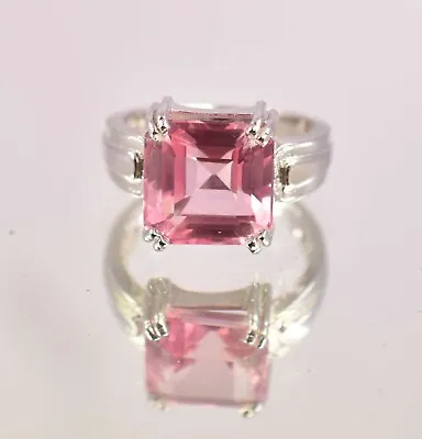 £109.58 • Buy Natural 7.00 CT Pink Padparadscha Sapphire Wedding Ring Silver Size 7 9 10 12
