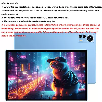 Tablet 10.1 Inch Android 12 8GB RAM+256GB Dual SIM Gaming PC Computer Google GMS • £39.99