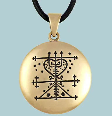 MAMAN BRIGITTE - VODOU BRONZE VEVE PENDANT  By PETER STONE  Voodoo • $44.33