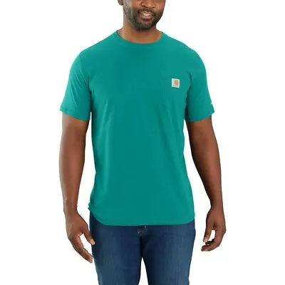 CARHARTT Force Relaxed Fit Midweight SS Pocket T-Shirt Men's Sz S Dragonfly Aqua • $19.99