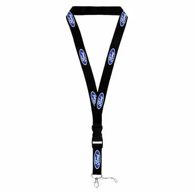 Ford Lanyard Keychain (White On Black) • $13.95