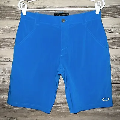 Oakley Golf Shorts Mens Size 28 Blue Pockets Stretch Athletic Chino Lightweight • $15