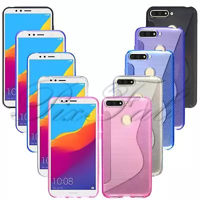 For Huawei Y7 2018 New Shock Proof Stylish Black Blue Gel Phone Case Cover • £3.45