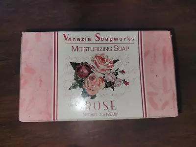 Rose Scented Large Bar Soap By Venezia Soapworks Made In The USA! New In Box! • $4.25