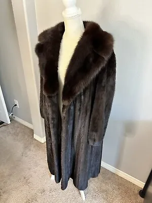 Vintage Wachtenheim Furs Mink Trench Coat W/ Sable Collar • $1000