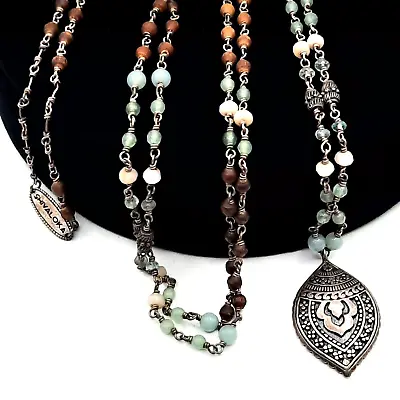 Shivaloka Soham Mala Necklace Meditation Beads Sterling Silver 103 Beads 40.5  • $95