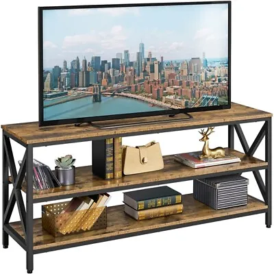 Retro TV Stand TV Console TV Units For TVs Up To 65 Inch TV Table With Shelves • £89.99