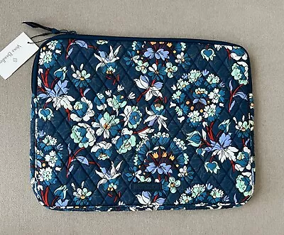 Vera Bradley Laptop Sleeve Cover Floral Bursts Computer Case Blue 14” • $40