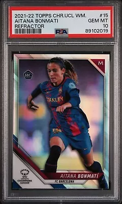 Aitana Bonmati PSA 10 Refractor 2021-22 Topps Chrome UEFA Women's CL RC Rookie • $70