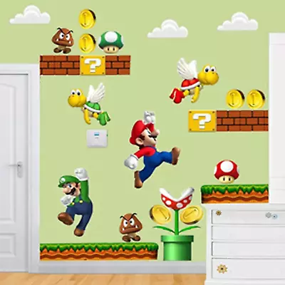 SchwartsCount-Super Mario Brothers Wall Decals - Super Mario Build A Scene Vinyl • $19.31