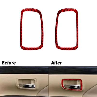 Red Carbon Fiber Rear Door Handle Bowl Panel Trim For Mitsubishi Outlander 14-16 • $12.65